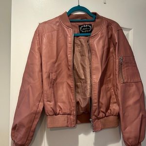 Pink faux leather jacket